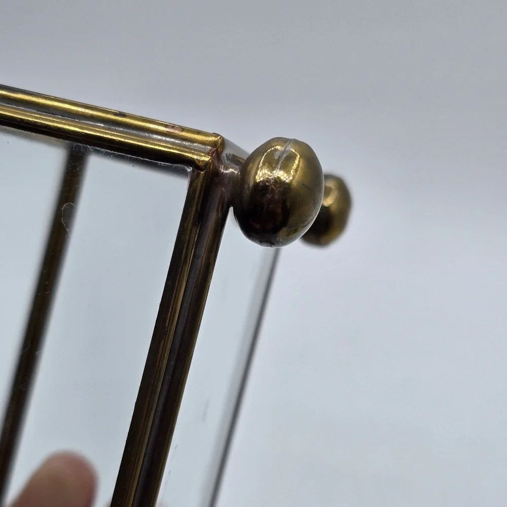 Vintage Brass & Glass Display Trinket Jewelry Box
